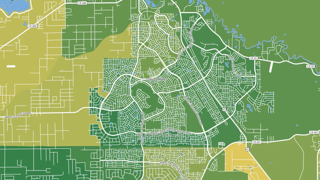 Citrus Springs, FL Map of Robbery Rates