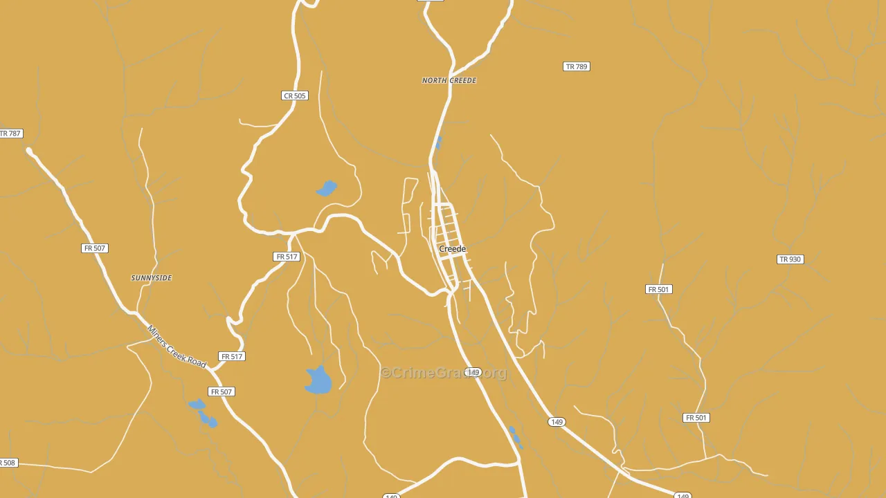 City of Creede, CO Map of Robbery Rates