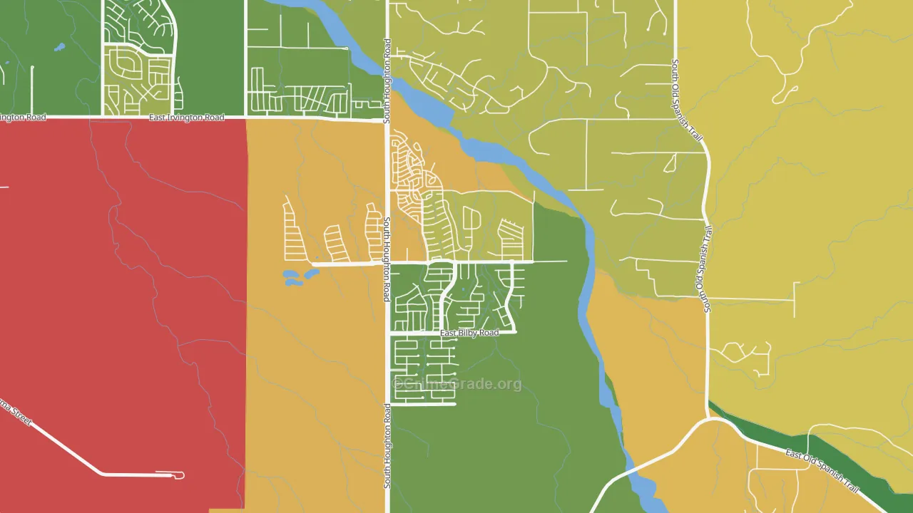 Civano, Tucson, AZ Map of Robbery Rates