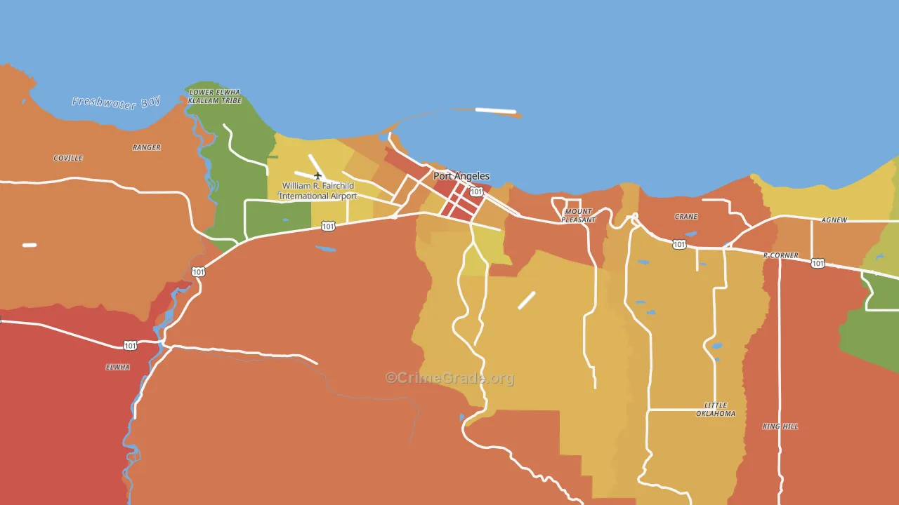 Clallam County, WA Map of Robbery Rates