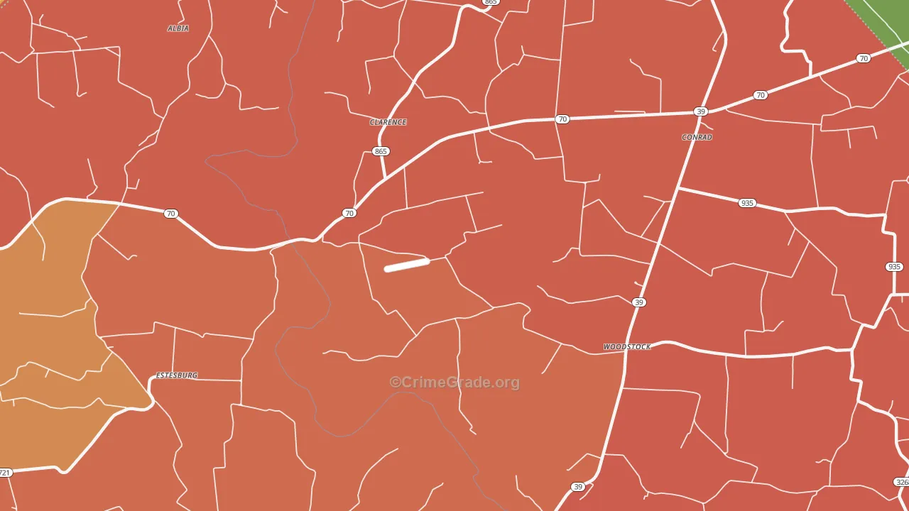 Clarence, KY Map of Robbery Rates