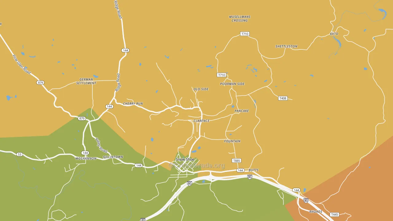Clarence, PA Map of Robbery Rates