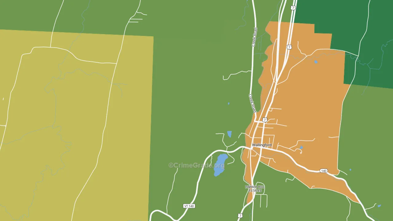 Clarendon, VT Map of Robbery Rates