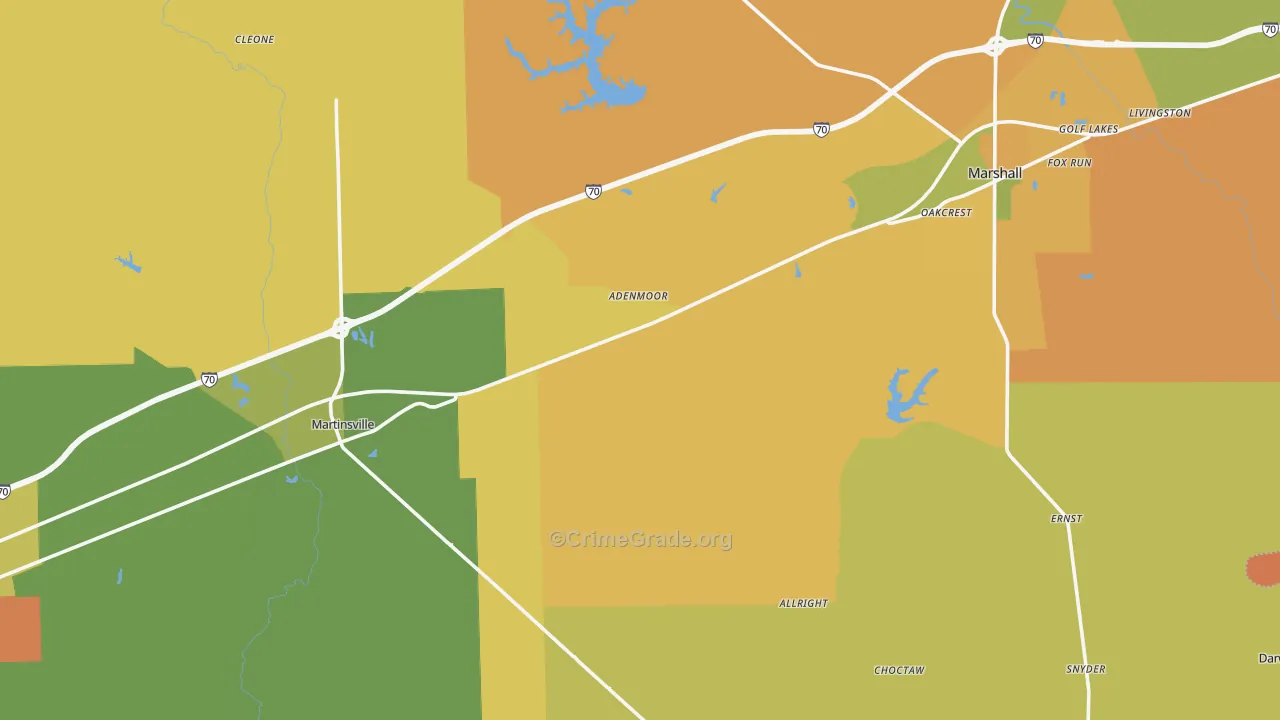 Clark County, IL Map of Robbery Rates