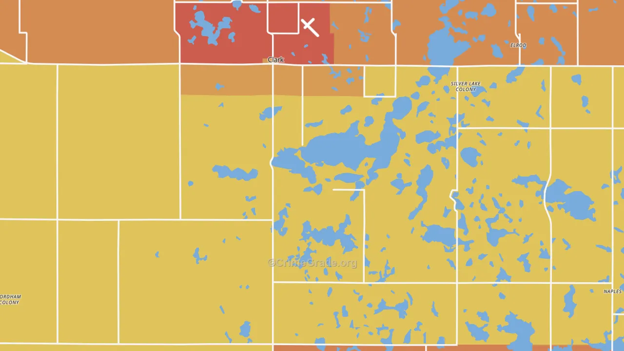Clark County, SD Map of Robbery Rates