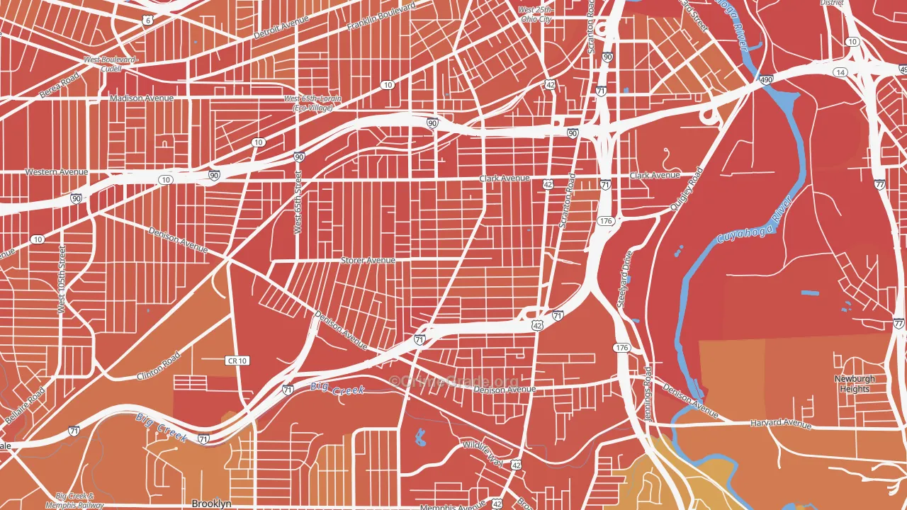 Clark-Fulton, Cleveland, OH Map of Robbery Rates