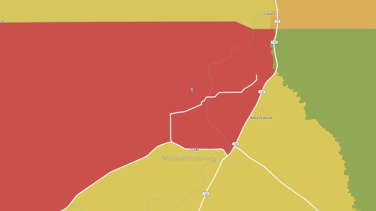 Clark, WY Map of Robbery Rates