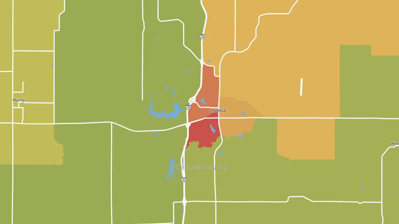 Clarke County, IA Map of Robbery Rates