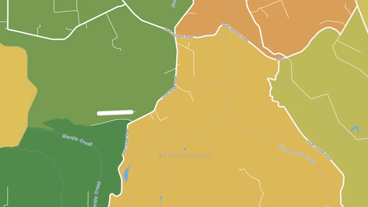 Clarkes, OR Map of Robbery Rates
