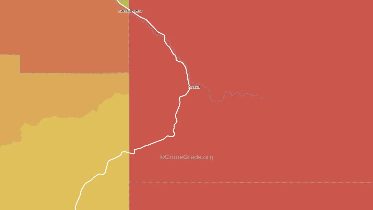 Clarkia, ID Map of Robbery Rates