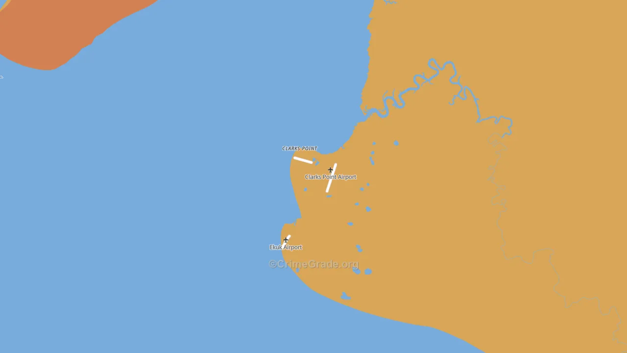 Clarks Point, AK Map of Robbery Rates