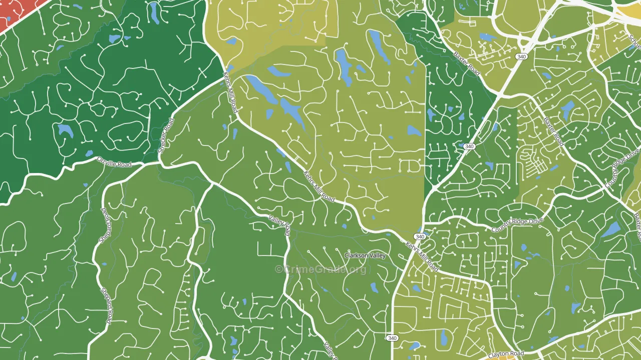 Clarkson Valley, MO Map of Robbery Rates
