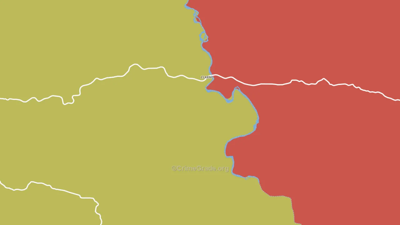 Clarno, OR Map of Robbery Rates