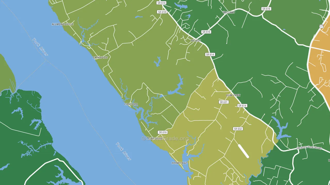 Clay Bank, VA Map of Robbery Rates