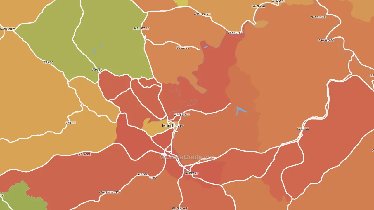 Clay County, KY Map of Robbery Rates