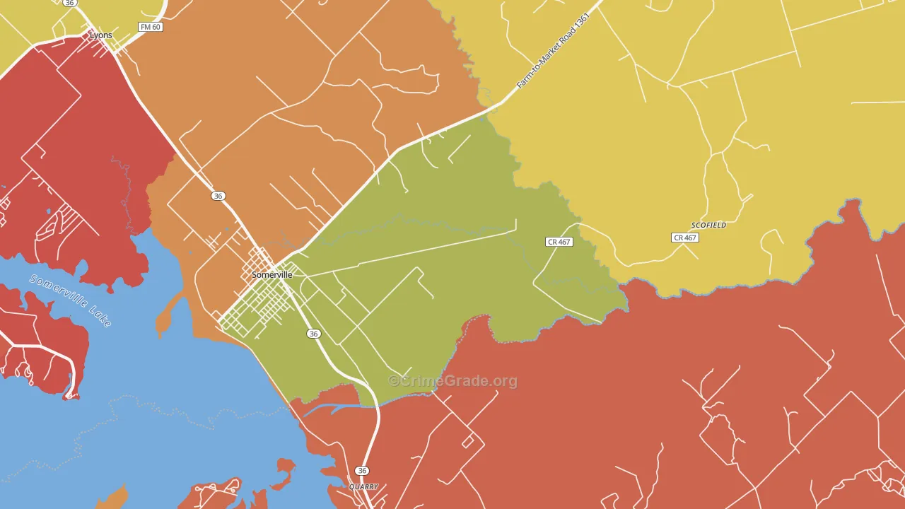 Clay, TX Map of Robbery Rates