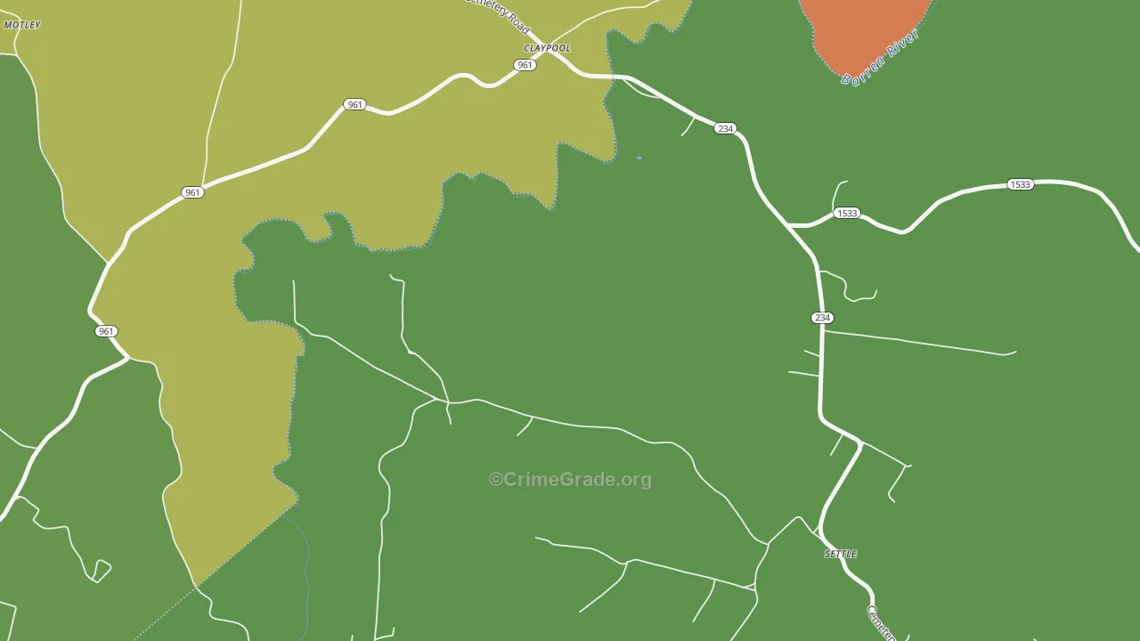 Claypool, KY Map of Robbery Rates