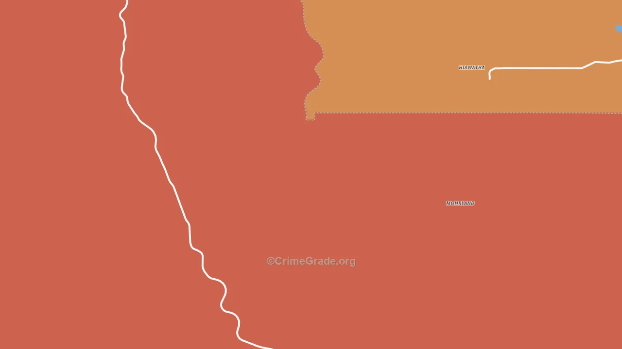 Clear Creek, UT Map of Robbery Rates