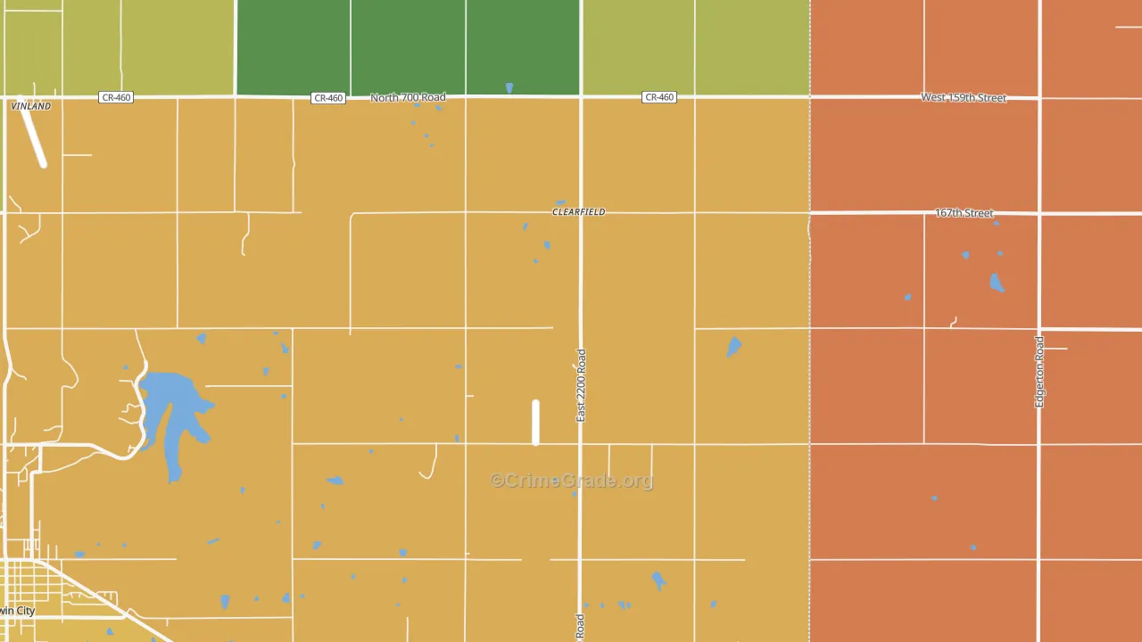 Clearfield, KS Map of Robbery Rates