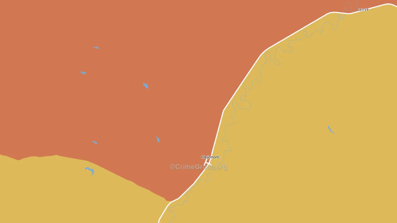 Clearmont, WY Map of Robbery Rates