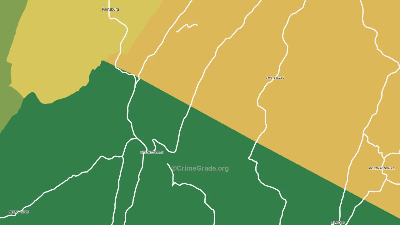 Clearville, PA Map of Robbery Rates