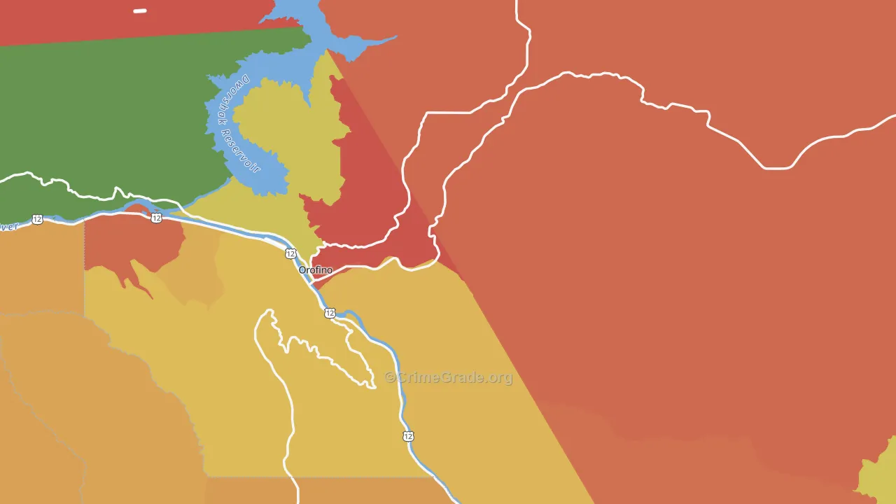 Clearwater County, ID Map of Robbery Rates