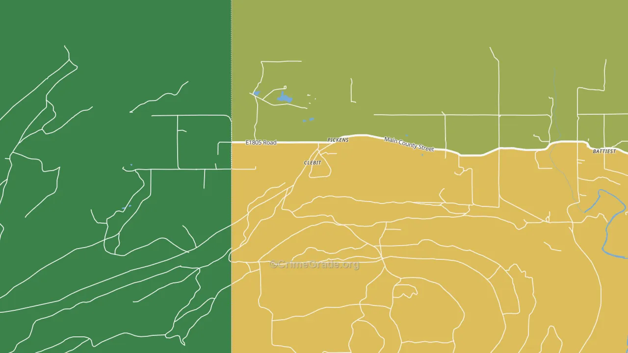 Clebit, OK Map of Robbery Rates