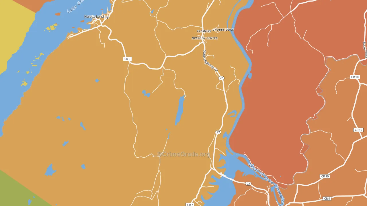 Clemons, NY Map of Robbery Rates
