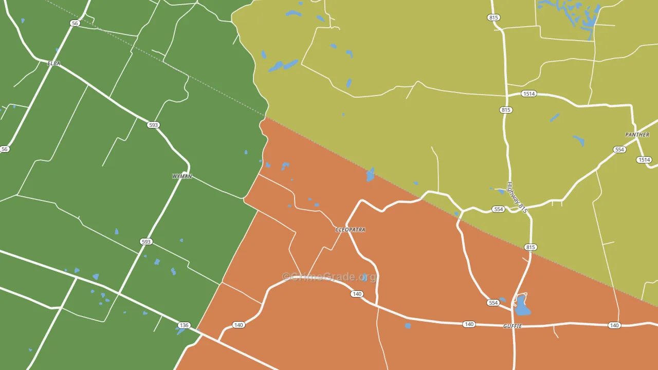Cleopatra, KY Map of Robbery Rates