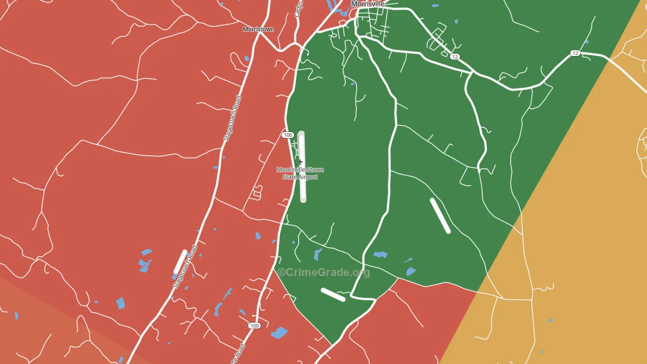 Cleveland Corner, VT Map of Robbery Rates