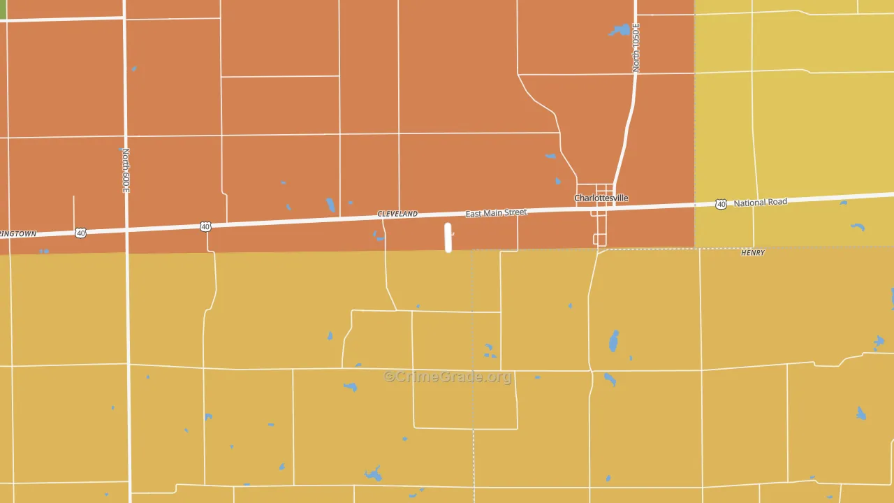 Cleveland, IN Map of Robbery Rates
