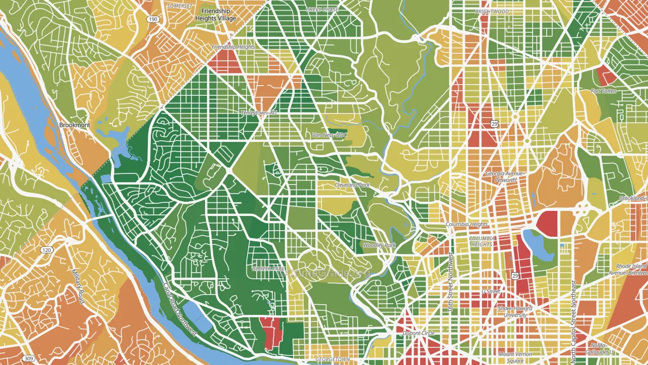 Cleveland Park, Washington, DC Map of Robbery Rates