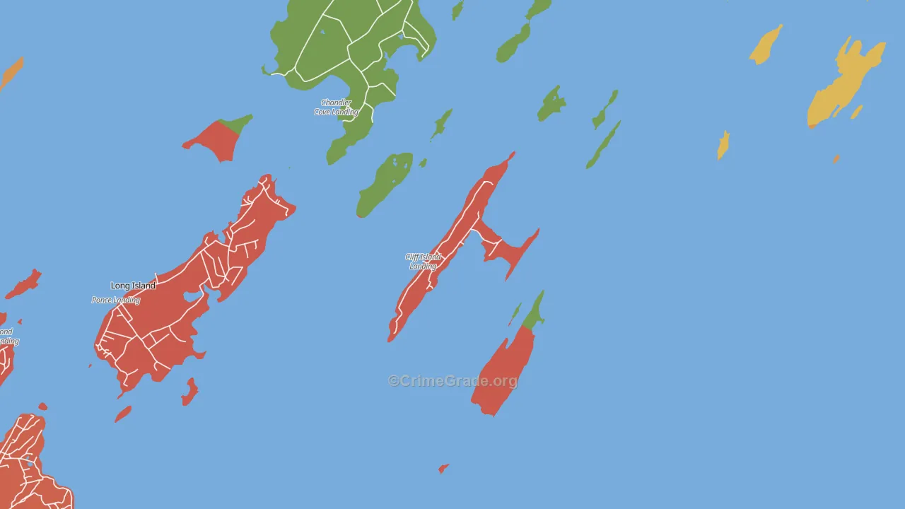 Cliff Island, ME Map of Robbery Rates