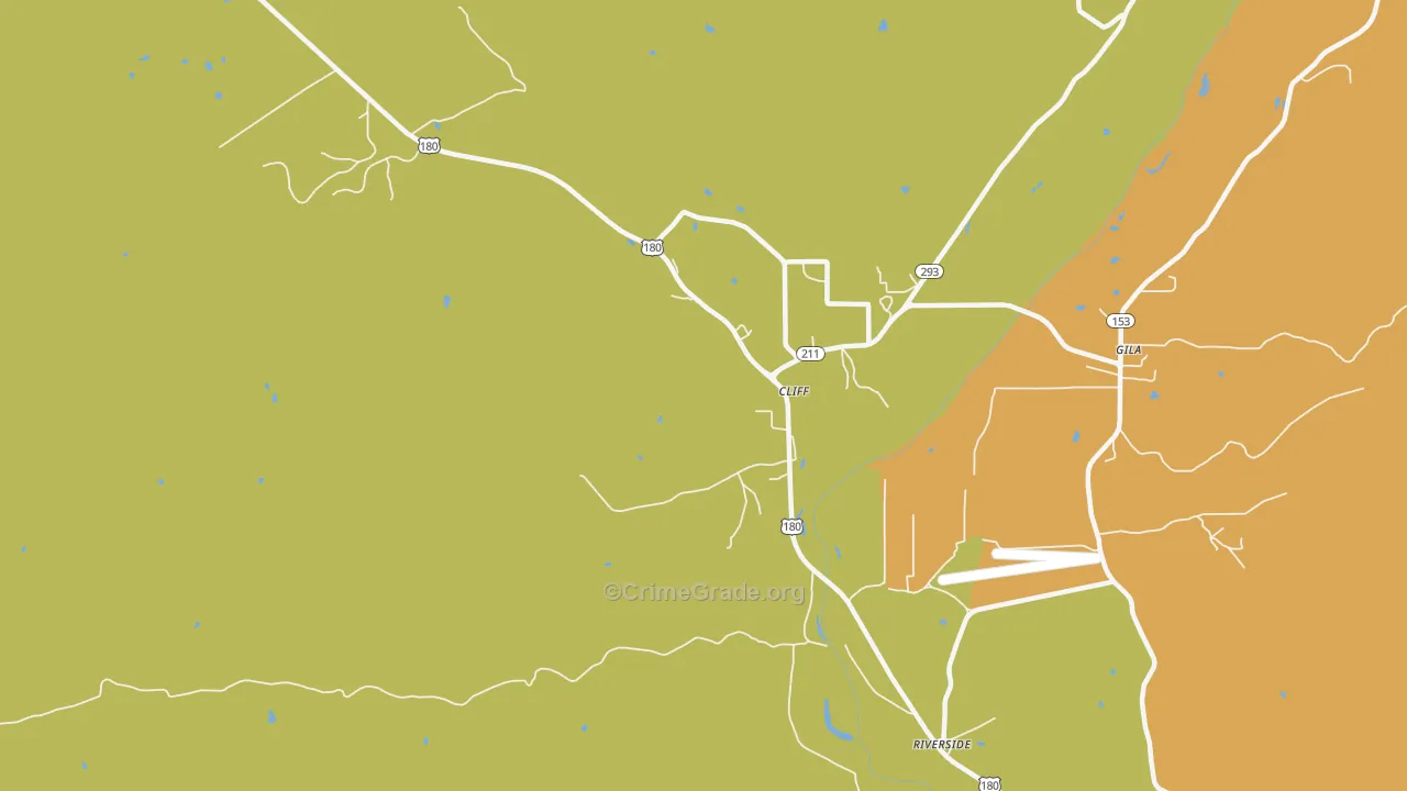 Cliff, NM Map of Robbery Rates