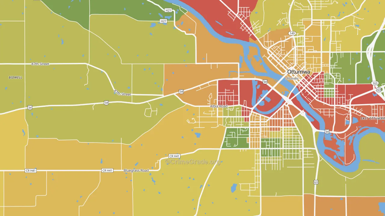 Cliffland, IA Map of Robbery Rates