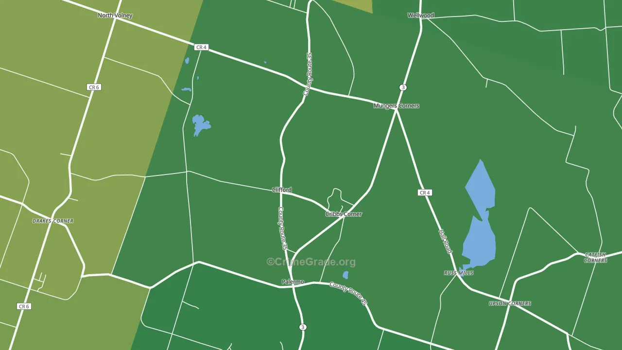 Clifford, NY Map of Robbery Rates