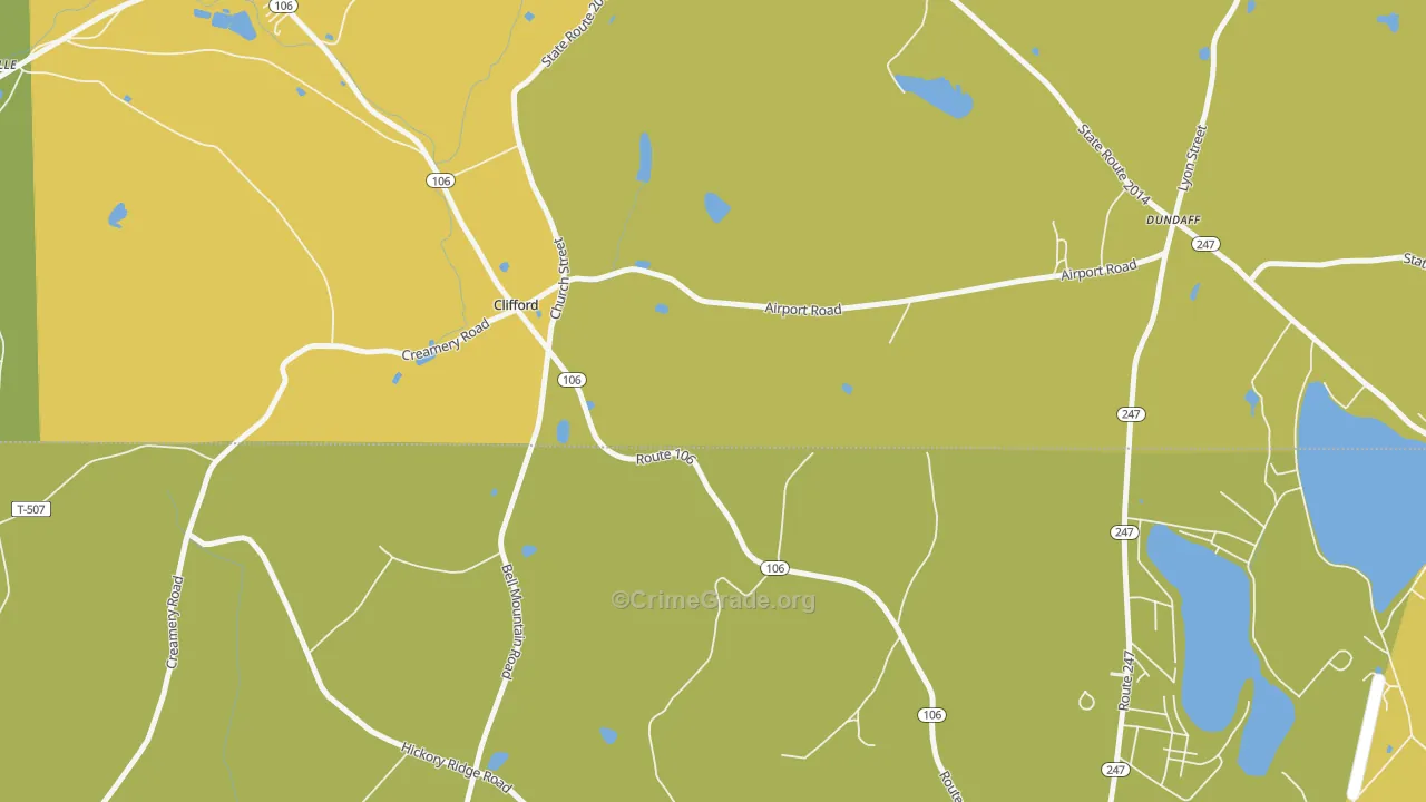 Clifford, PA Map of Robbery Rates