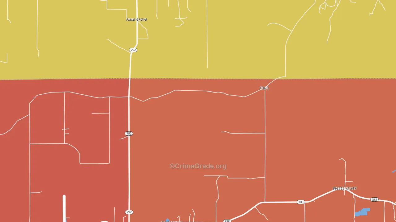 Cliftonville, MS Map of Robbery Rates