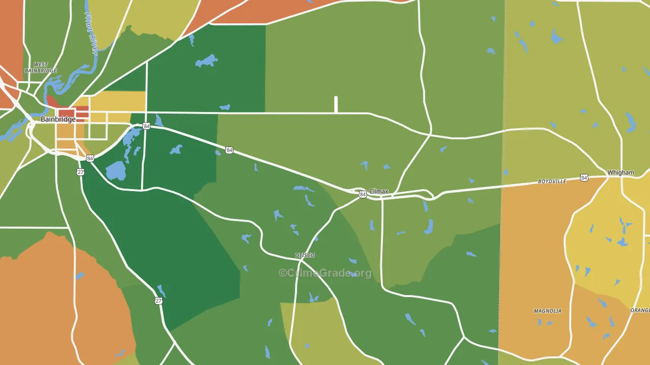 Climax, GA Map of Robbery Rates