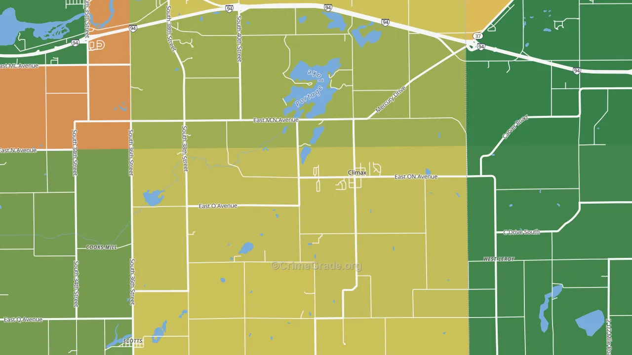 Climax, MI Map of Robbery Rates