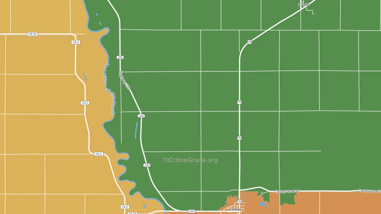 Climax, MN Map of Robbery Rates