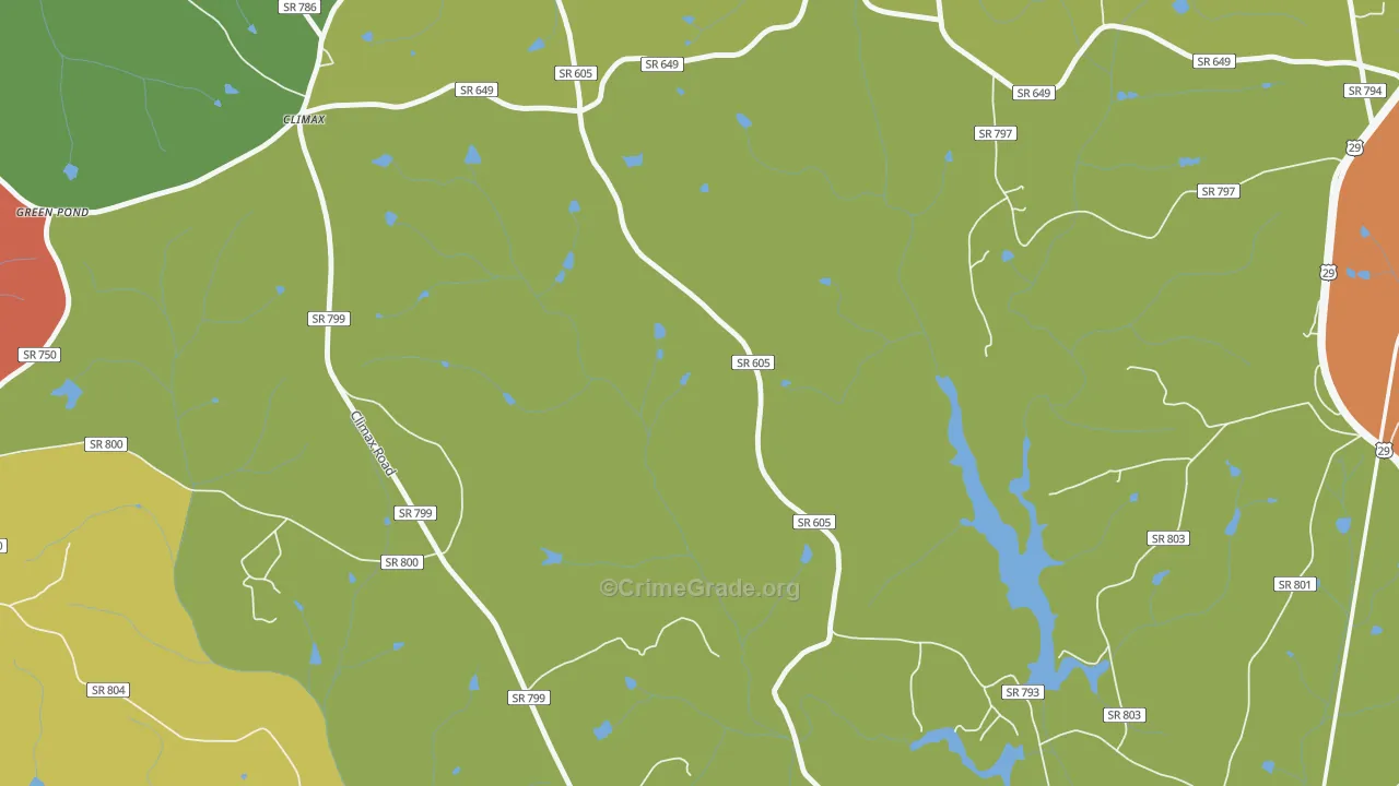 Climax, VA Map of Robbery Rates