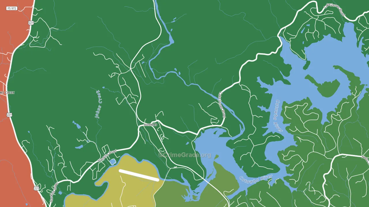 Clinchfield, NC Map of Robbery Rates