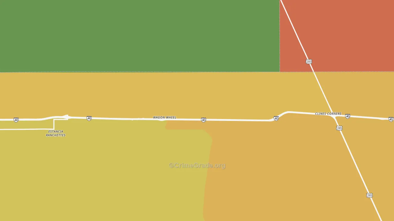 Clines Corners, NM Map of Robbery Rates