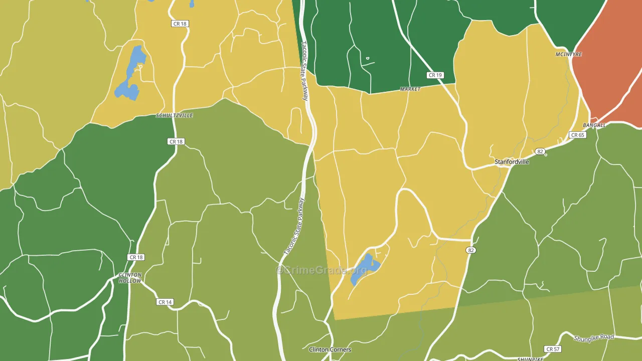 Clinton Corners, NY Map of Robbery Rates