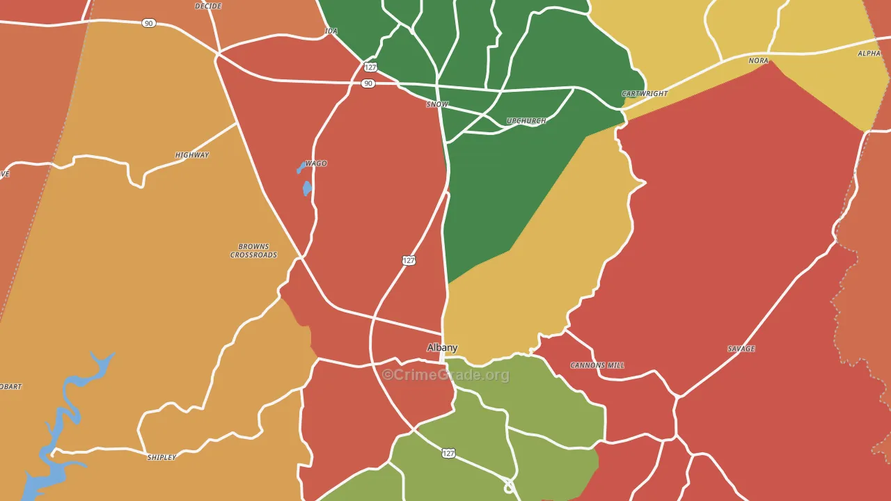 Clinton County, KY Map of Robbery Rates