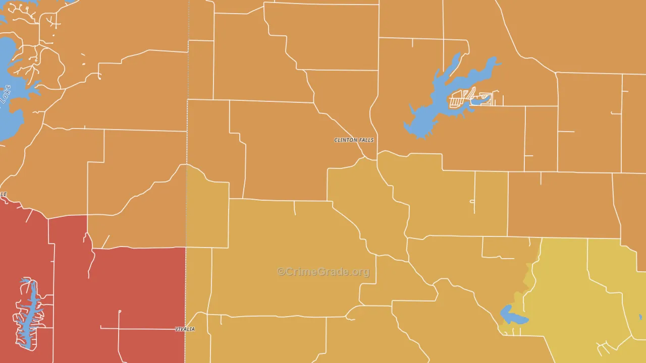 Clinton Falls, IN Map of Robbery Rates