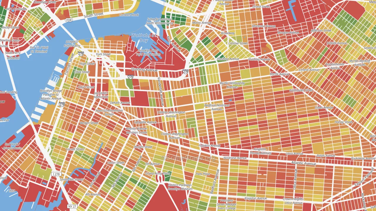 Clinton Hill, Brooklyn, NY Map of Robbery Rates