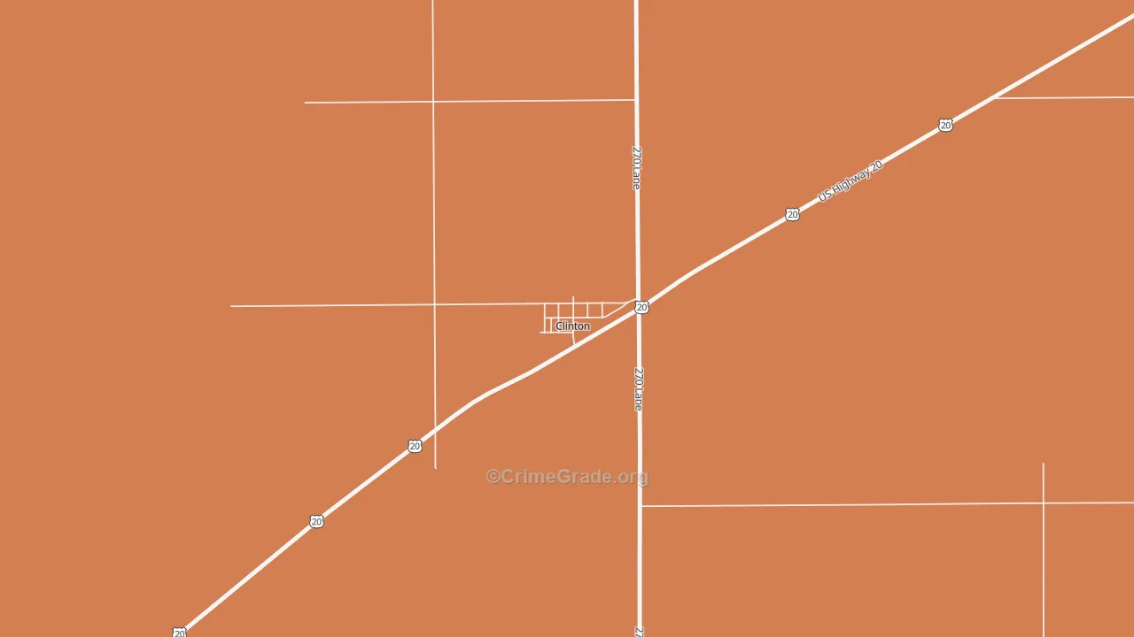 Clinton, NE Map of Robbery Rates