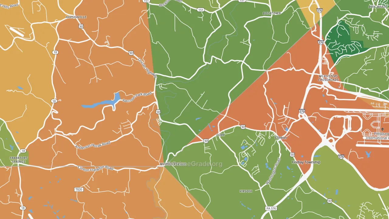 Clinton, PA Map of Robbery Rates
